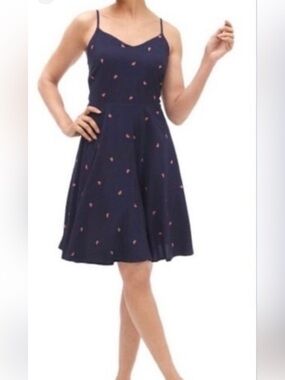 NWT GAP Navy Fit and Flare Cami Dress with Watermelon Print